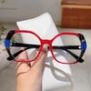 Oversized Glasses Women New Fashion Patchwork Rim Blue Light Blocking Eyeglasses Trendy Chic Brand Design Optical Frames