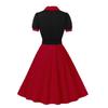 Women's Polka Dot Swing Dresses Lapel Buttons High Waist Belt Slim Fit Short Sleeves Summer Dress Office Work Casual Wear Vintage Outfit