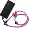 Case with Lanyard - BOOLING - for Samsung Galaxy A53 5G - Shockproof - Black Silicone - Pink Lanyard