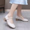 Soft Leather Retro Mary Jane Women's Shoes 2025 Autumn New Temperament Versatile Small Leather Shoes Shallow Mouth Comfortable Soft Sole Single Shoes