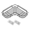 Shampoo Storage Holder Corner Shower Shelf Organizer Rack For Bathroom Kitchen Punch Free With Adhesive Sticker