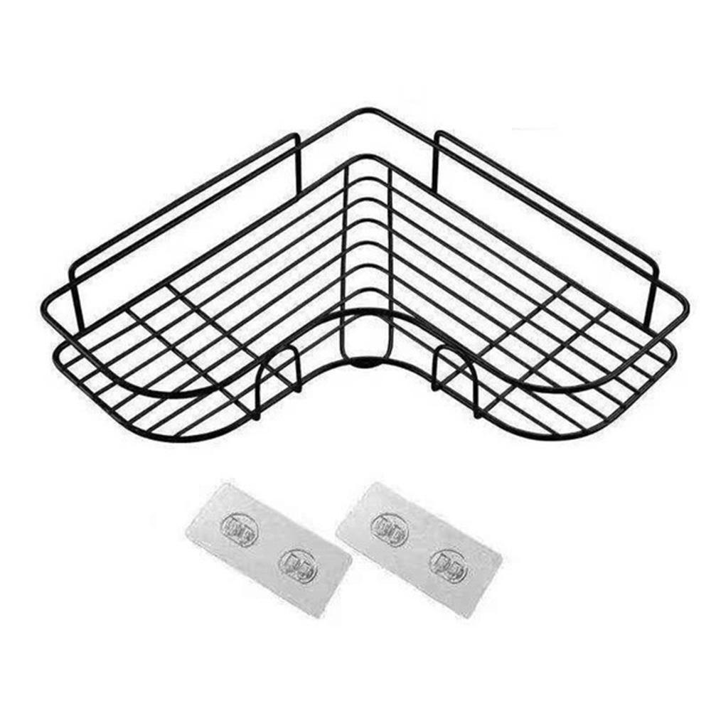 Shampoo Storage Holder Corner Shower Shelf Organizer Rack For Bathroom Kitchen Punch Free With Adhesive Sticker