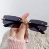 New Polygonal Frameless Glasses For Women With High-end Literary Retro Sunglasses Fashion Sunglasses 336