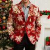 Men's Printing Corduroy Warm Pocket Suit Jacket Cardigan Men's Casual Suit
