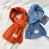 Knitted Scarf, Warm In Autumn And Winter, Solid Color Striped Scarf, Men'S And Women'S Letter Emo Woolen Scarf