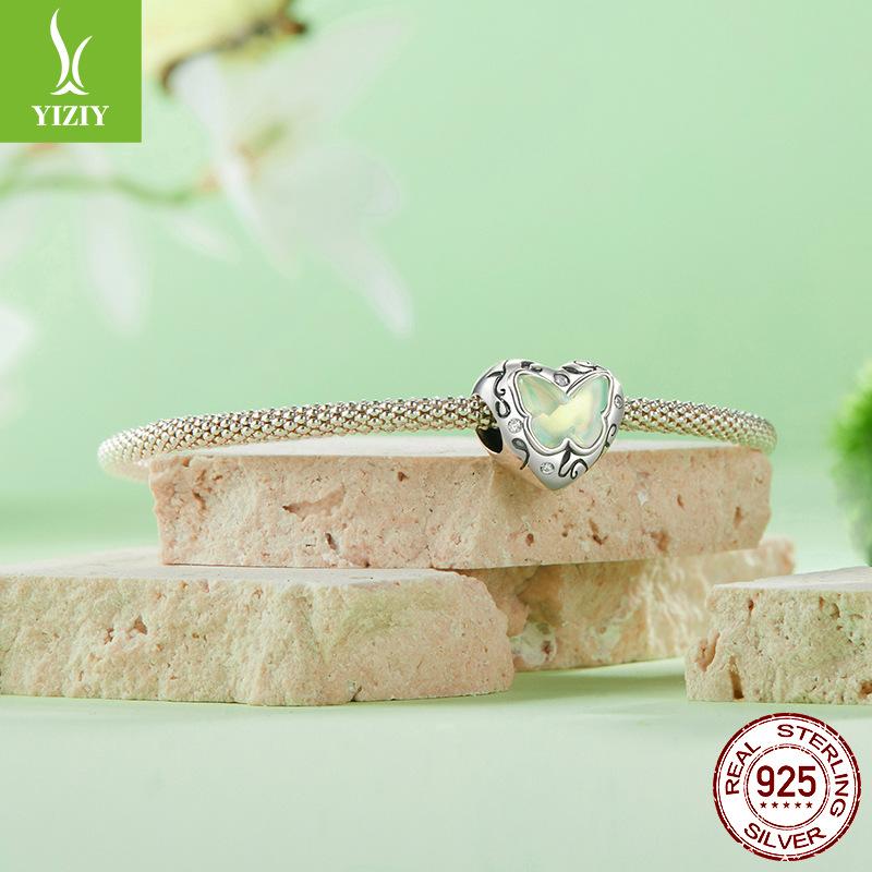 Diy Bracelet Beaded Accessories Wizard Of Oz Butterfly Butterfly Heart 925 Silver Beads Loose Beads