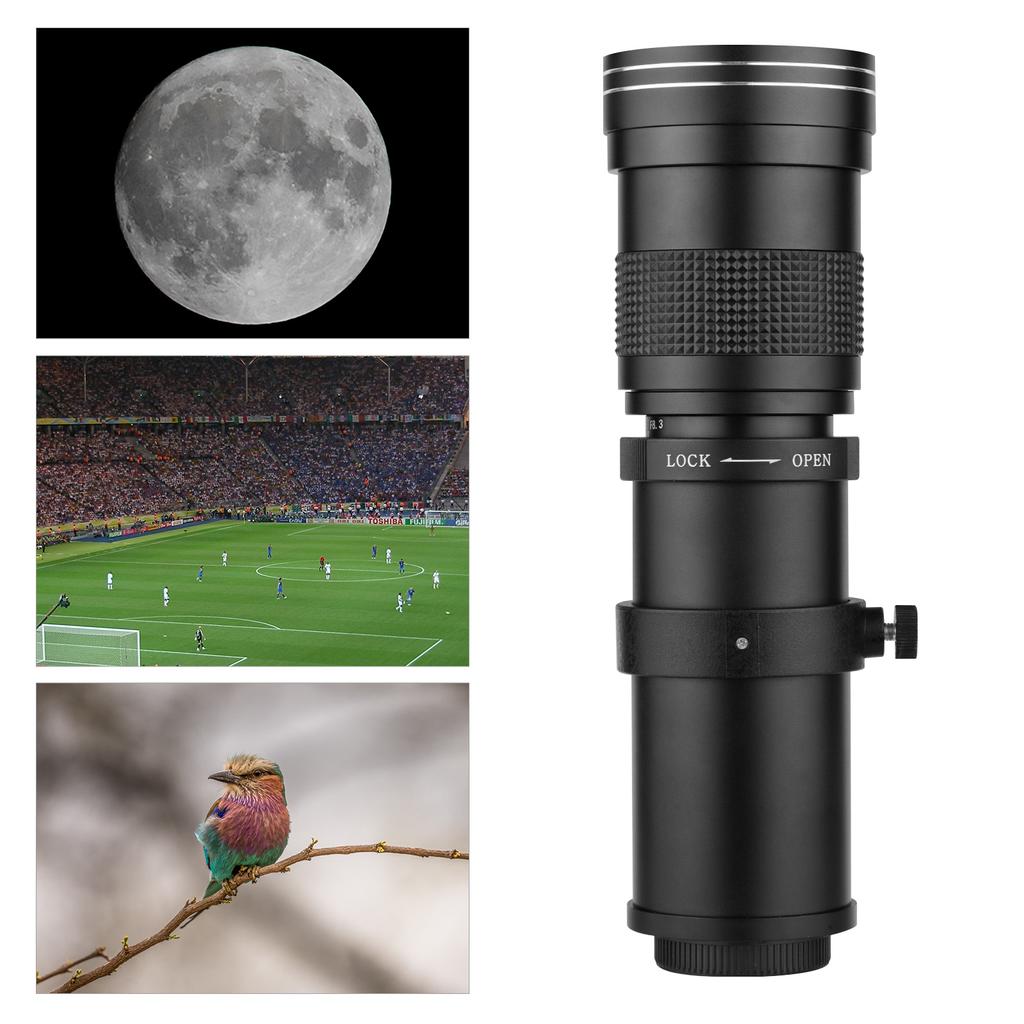 Camera MF Super Telephoto Zoom Lens F/8.3-16 420-800mm T Mount + UV/CPL/FLD Filters Set +2X