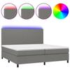 VidaXL Slatted Bed Base with Mattress and LEDs, Upholstered Bed with Headboard, Double Bed, Adult Bedroom Bed, 3134742