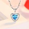 Pure Silver S999 Sterling Silver Necklace Women's Fashion Heart Shaped Pendant Arrow Heart Chain