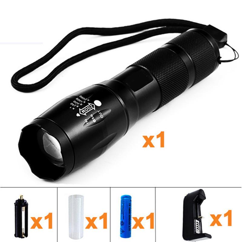 Zk20 LED Handheld Tactical Flashlight 8000LM Zoomable Camping Fishing Head Torch Light Lamp 18650 Rechargeable Battery or AAA