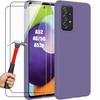 Case + 2 Tempered Glasses - BOOLING - for Samsung Galaxy A52s 5G - Liquid Silicone Protection - Dark Purple - Matte Effect