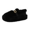 Retro Thick-soled Inner Height-increasing Girls' Fluffy Shoes, Autumn and Winter Outer Wear, Velvet Single Shoes, Warm Snow Cotton Shoes, Doudou Shoes