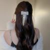 Temperament Long Tassel Rhinestone Hairpin Light Luxury Hair Accessories Bow Fringe Hairpin Women