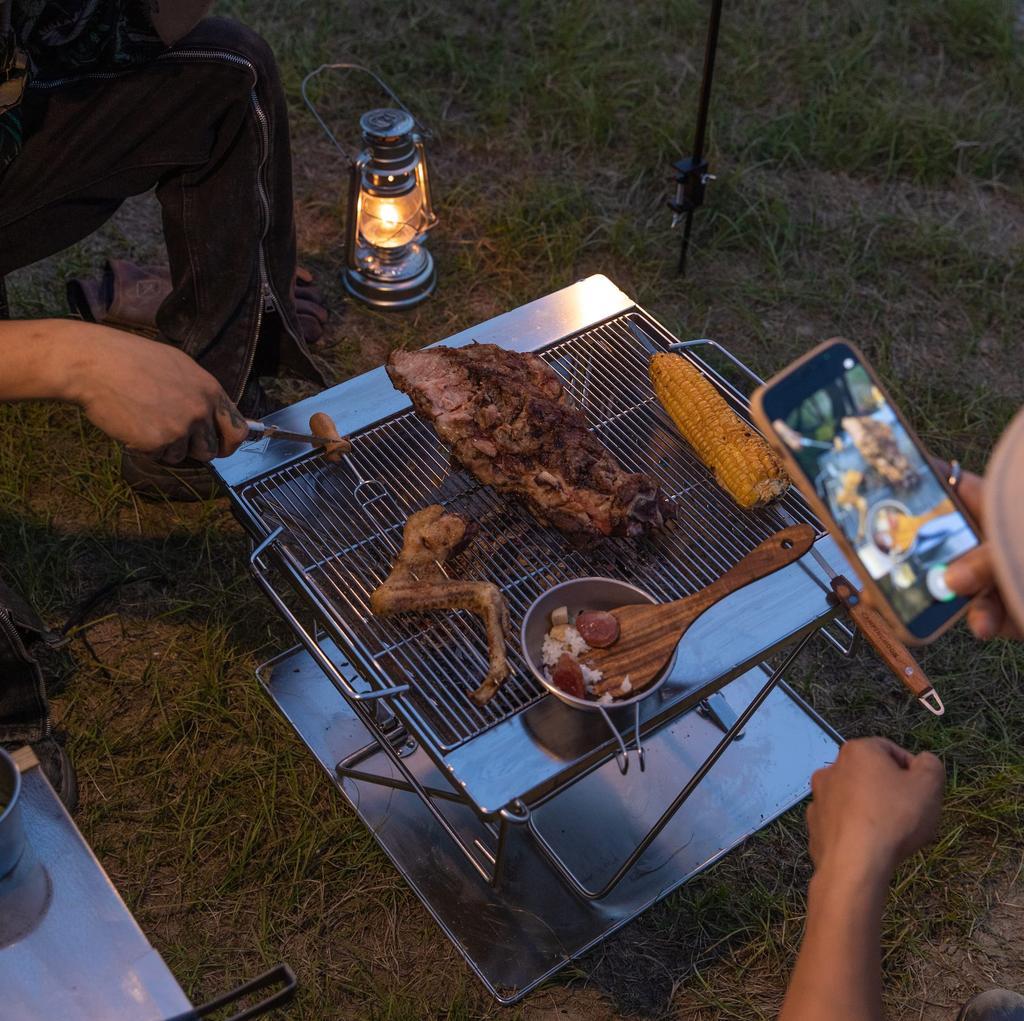 Camping Moon Extra Thick Stainless Steel Grill Grill Bonfire Stand for People Grill Grill Replacement Net (CAMPING MOON) 4-5 MT-055-W1