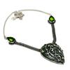 Nephrite Peridot Gemstone 925 Silver Plated Handmade Jewelry Necklace 18"