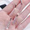 1Pair Personality Earrings Female Fashion And Elegant Long Drop-Shaped Alloy Earrings Rose Gold Earrings
