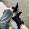 New Style Luxury Women's Flats Women's Boots Pointed Toe Designer Mid Calf Shoes Winter Fad Boots Trend Gladiator Walking Boots
