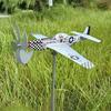 1 Piece Metal Sculpture Windmill Aircraft Weather Vane Outdoor Pinwheel Courtyard Garden Decoration Airplane Wind Spinner