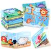 Baby Can'T Tear Cloth Book Toys 4 Pages 8 Sides Early Education Cognition Washable Can'T Tear Palm Cloth Book Sound Paper