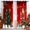 Christmas Curtains Red Christmas Santa Christmas Tree Curtains Living Room Bedroom Window Decoration  Holiday Curtains 2 Pcs