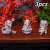 3Pcs Mini Creative Yoga Elephant Figurine Resin 3D Craft Animals Ornament Desk Decor Sculpture for Home Living Room Office