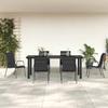 VidaXL Garden Dining Set 7 Pcs Black Textilene and Steel 3200716