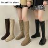 Thigh High Women Boots Fashion Soft Leather Knee High Boots  Female Square Heel Autumn Winter Girl's Boots Shoes