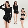 Women's Fairy Three-Piece Swimsuit Set: Long-Sleeve, Sexy, Belly-Covering Hot Spring Swimwear