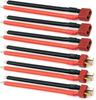 3-Pack 14AWG Deans Style T-Plug Battery Connector Cables | Male & Female Set | RC Battery Connection Wires | Red