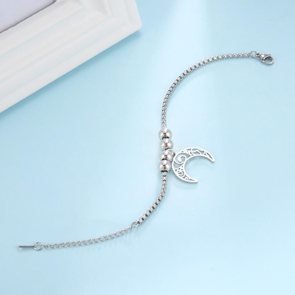 Stainless Steel Cuff Bracelet Women Silver Color Bangle Bracelets Jewelry Wiccan/Pagan Necklaces and Bracelets with Moon Phase