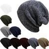 Casual Beanies Warm Stripes Knitted Femme Autumn Winter Unisex Caps