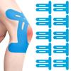 Pack Of 10 Blue PreCut Knee, Kinesiology Tape, Without Shere, Waterproof & Elastic Physio Tape For Knee Pain