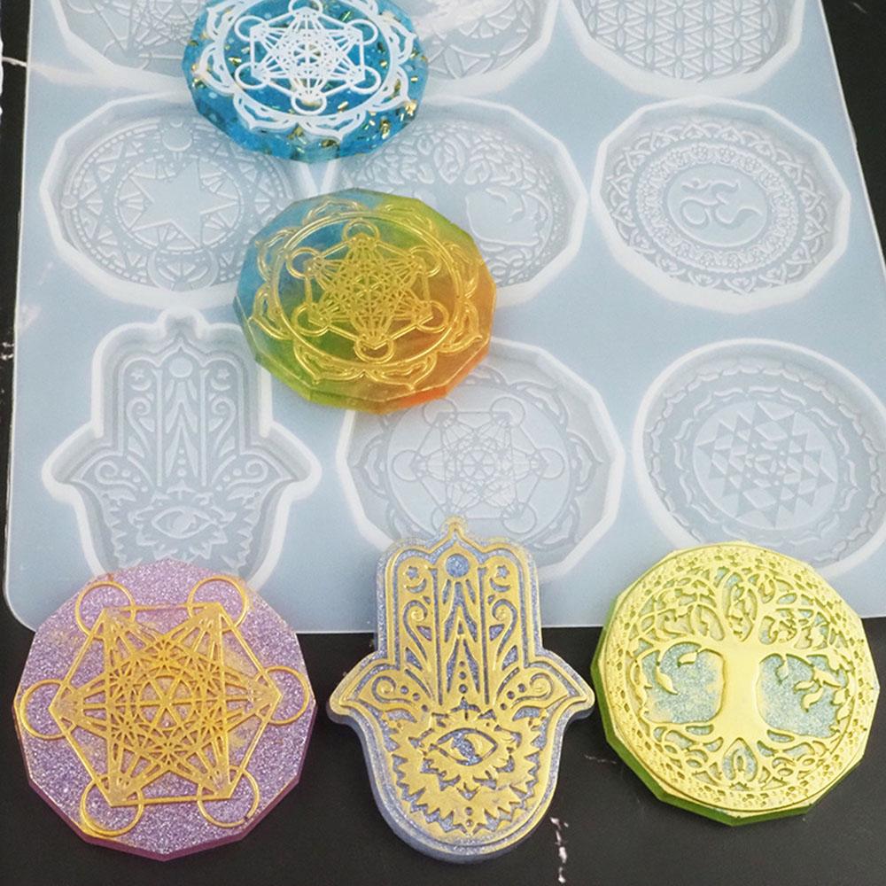 Home Decorations Hamsa Hand Epoxy Silicone Molds Resin Mold Keychain Pendant Casting