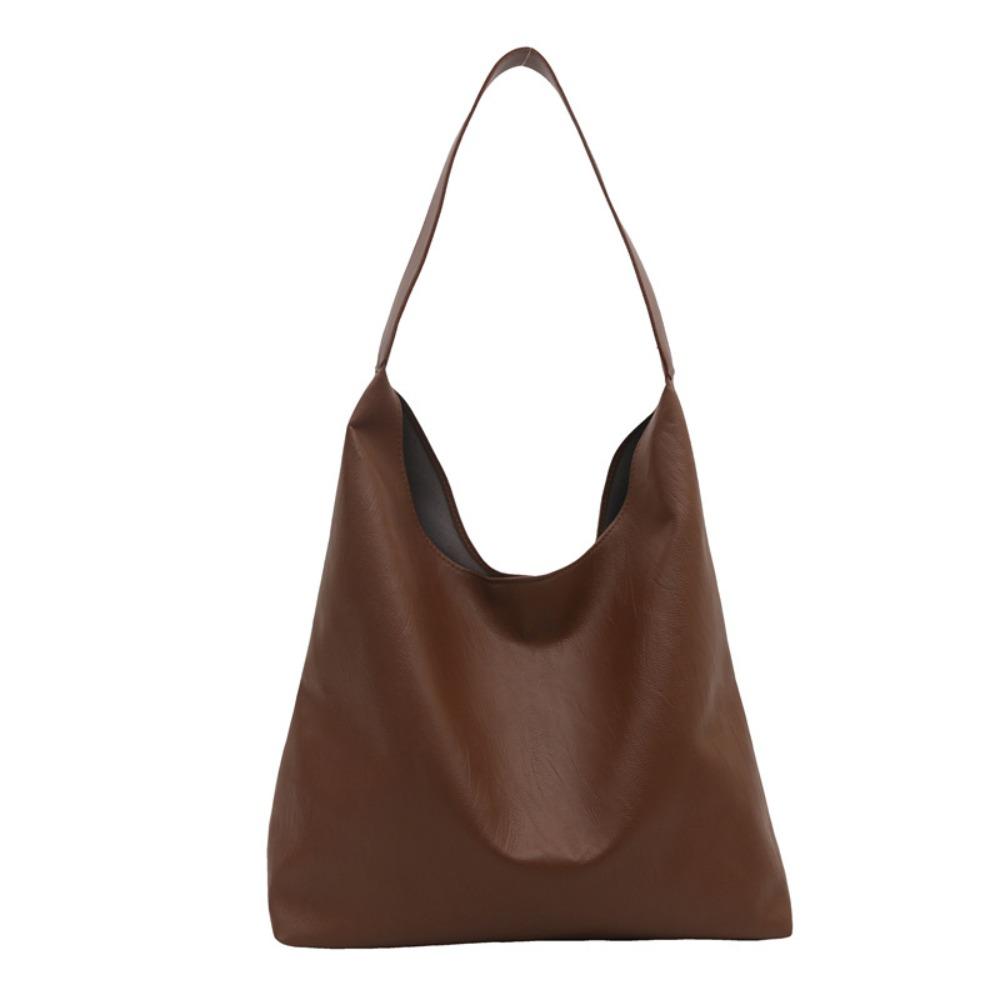 Leather Soft PU Shoulder Bag Large Capacity Underarm Bag Simple Women Handbag  Shopping