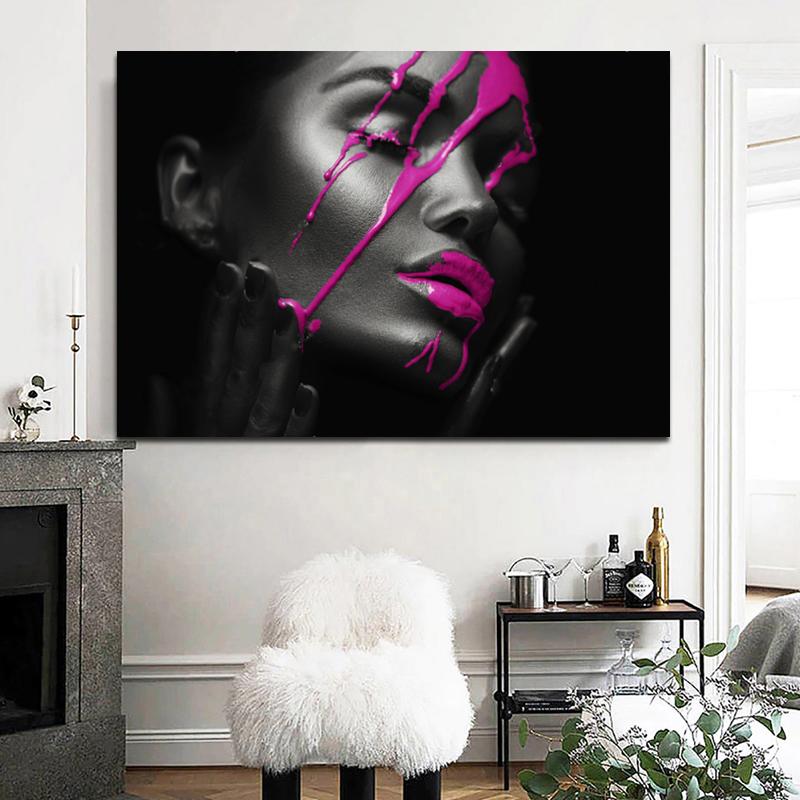 Sexy African Black Women Canvas Painting Portrait Posters and Prints Wall Art Pictures for Bed Living Room Cuadros Home Decor No Frame
