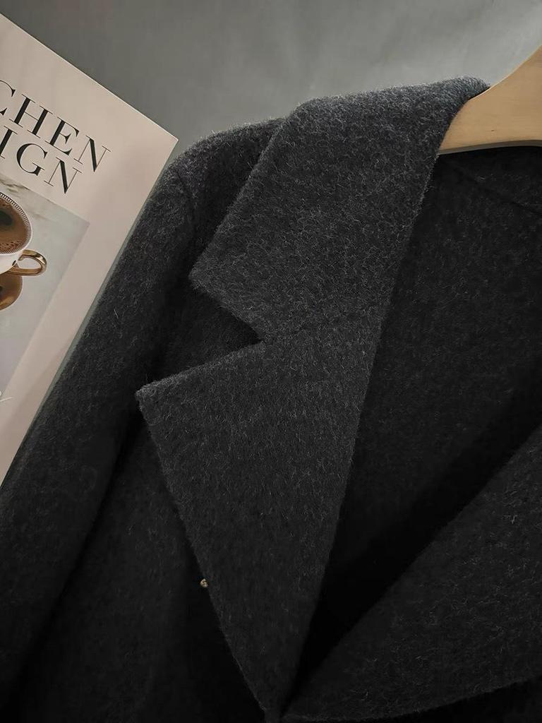 2024 Korean Style Double-Faced Cashmere Short Coat for Women