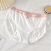 High School Student Panties Seamless Mid Waist High Elasticity Hollow Out Good Breathability Solid Color Slim Fit Thin
