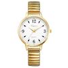 Waterproof Watch with Large Analog Stretchable Stainless Steel Quartz Fashion Watch Perfect for or As a Gift for Her Women's Display, Gold Display,