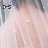 Bridal Veil with Faux Pearl Embellishment White Mesh Single Layer Wedding Veil Bridal Headpiece Hair Accessories