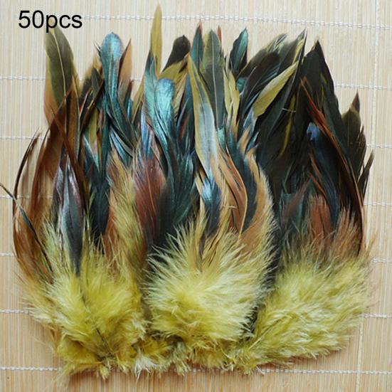 50Pcs 13-20cm Natural Cock Rooster Tail Feathers for DIY Clothes Decor