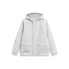 Wade Series Solid Color Hooded Fleece Warm Water-Resistant Loose Sports Jacket Men Jacket Stone-Gray Off-White AFDT693-6