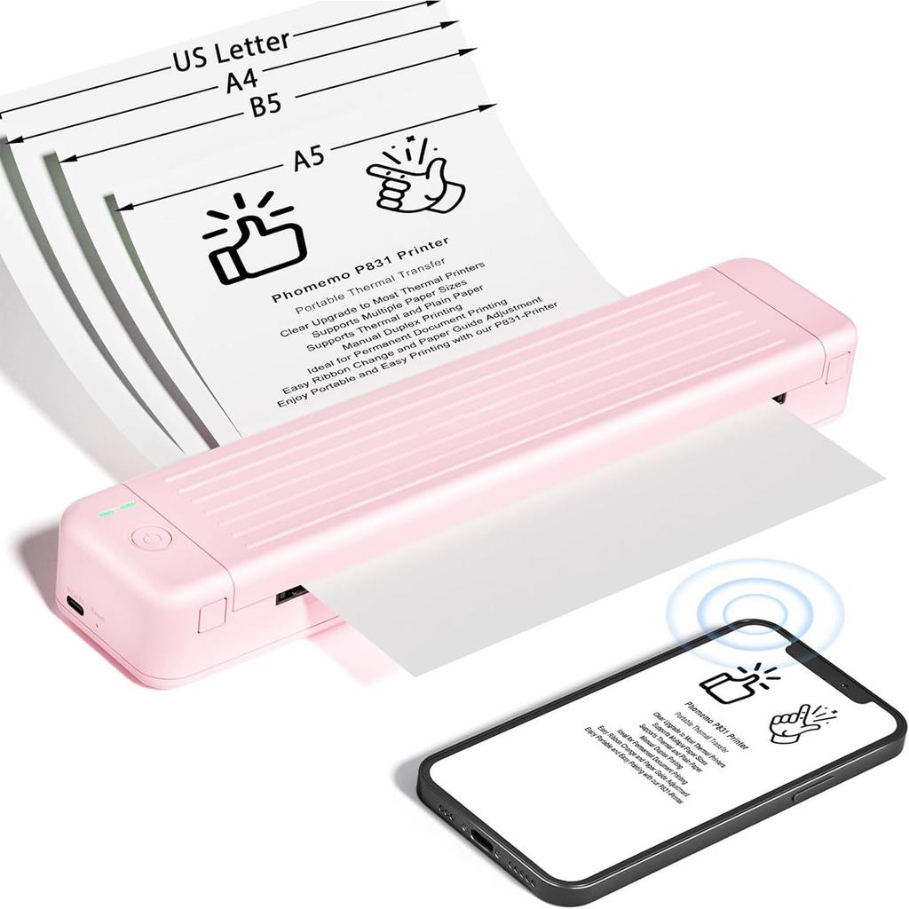 A5A4 Carbon Ribbon Bluetooth Printing Office Small Portable A4 Thermal Transfer Printer