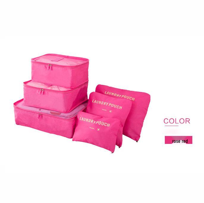 6-Piece Oxford Cloth Travel Storage Set: Includes Shoe Bag, Underwear Organizer, and More.