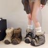 Thick-soled Fluffy Snow Boots Women's Winter 2025 New Piled Thickened Non-slip Short Boots Warm Northeast Cotton Shoes