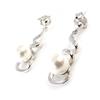 [I9851] - White 'Perla' Silver Earrings
