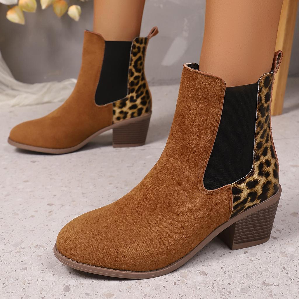 Winter Sexy Women Ankle Boots Autumn Comfortable Short Zip Boots Retro Round Toe Square Heel Big Size Shoes Zapatos De Mujer