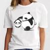 Panda Lovely Print Women T-shirt Cute Cartoon Graphic Print Short Sleeve T Shirt Female Fashion Casual Unisex Clothes Top