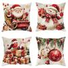 Christmas Decoration Pillowcase New Year Gift Santa Claus Snowman Bird Pillow Cover Sofa Cushion Cover Room Home Decoration