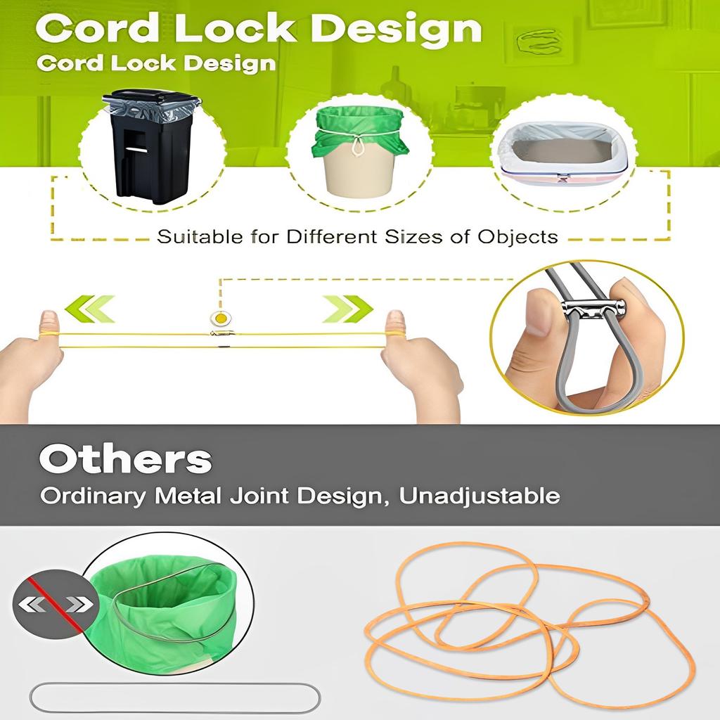 6Pcs Adjustable Trash Can Elastic Rubber Bands Colorful Bands Garbage Bag Buckle Litter Box Bands Kitchen Multifunctional