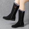 Women's 2025 New Winter Boots with Plush Midsole, Fashionable, Thick and Warm Snow Boots, Flat Bottomed,side Zipper Cotton Boots